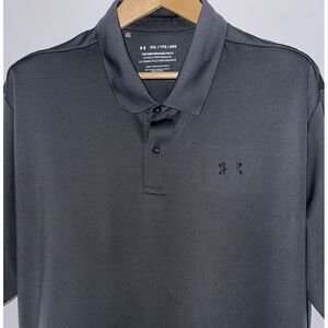 Under Armour The Performance Polo‎ Mens XXL/2XL Gray Solid Loose Fit Heatgear